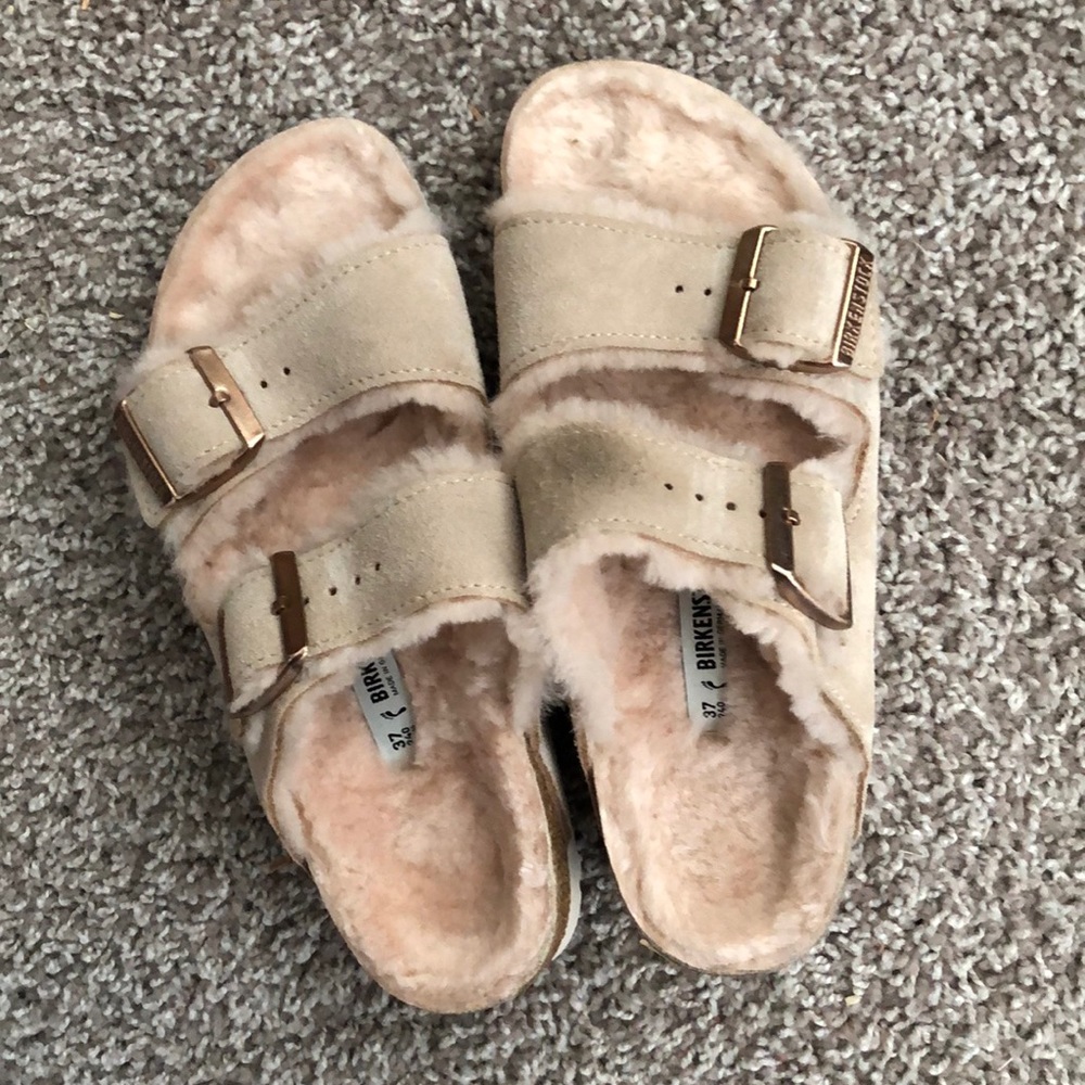 BIRKENSTOCK Women Arizona Shearling Sandals suede